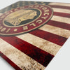 Indian Motorcycle 'American Flag' - Tin Metal Sign For the Gear Head Sign Box Co.