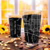 City Map Pint Glass - Top 50 US Cities For the Bar Hometown Gifts Iowa City IA