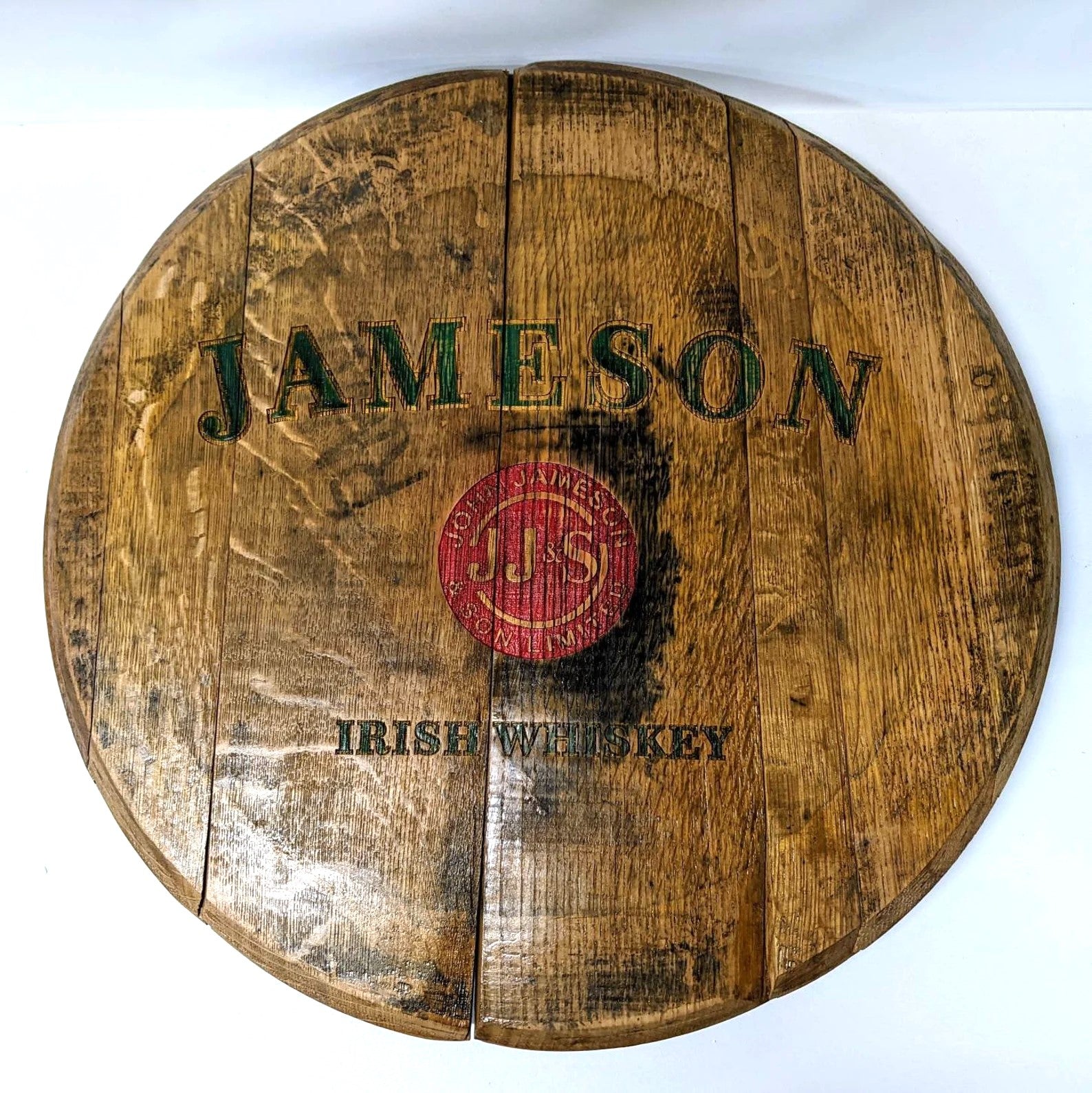 Jameson Whiskey Barrel Top - Wall Hanging For the Man Cave Gambill Woodworking