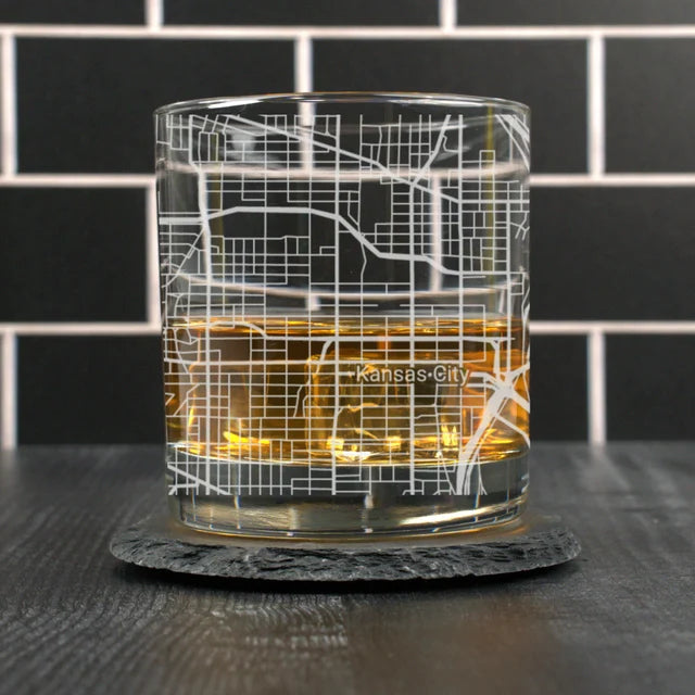 City Map Rocks Glass - Top 50 US Cities For the Bar Hometown Gifts