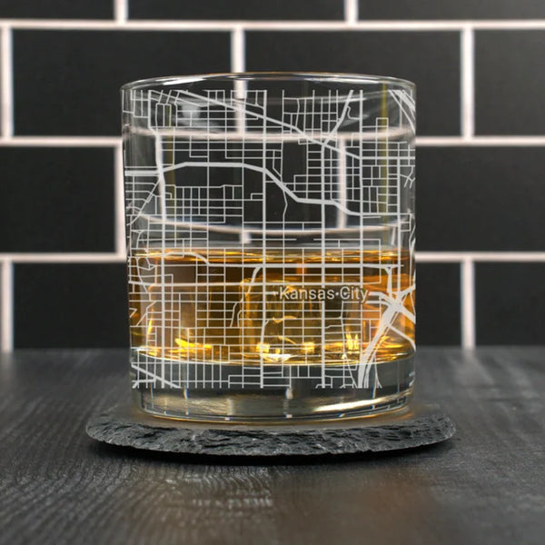 City Map Rocks Glass - Top 50 US Cities For the Bar Hometown Gifts