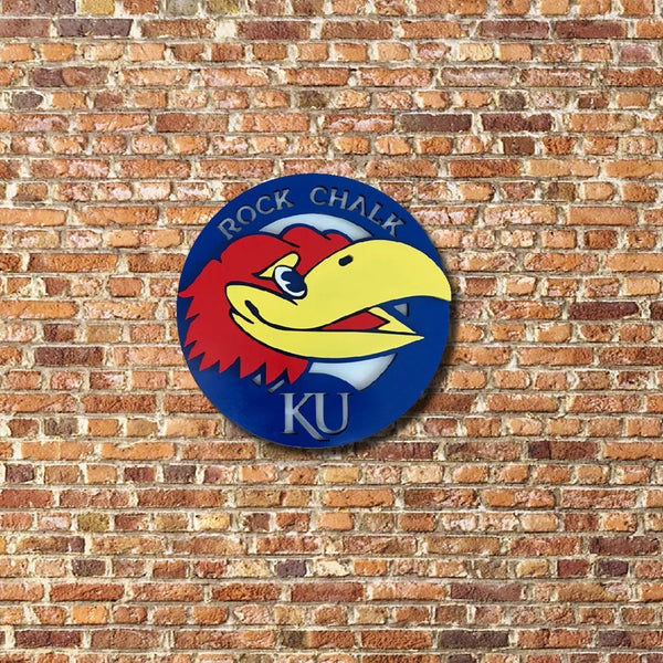 University of Kansas Jayhawks - Layered Wood Sign For the Sports Lover Arizona Copper Beard