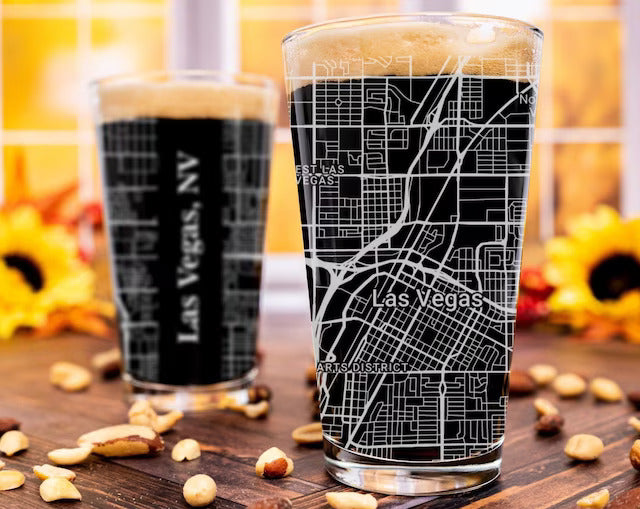 City Map Pint Glass - Top 50 US Cities