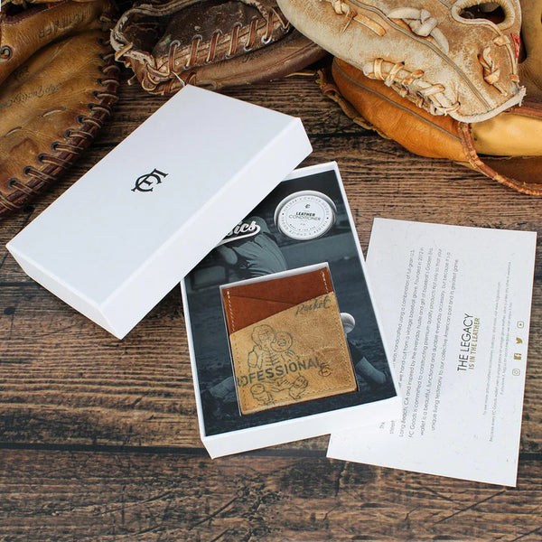 Vintage Baseball Glove Wallet - Money Clip Card Case For the Sports Lover Fielder's Choice