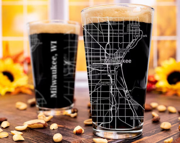 City Map Pint Glass - Top 50 US Cities