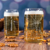 City Map Beer Can Glass - Top 50 US Cities