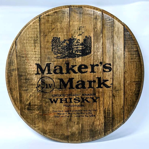 Maker's Mark Bourbon Barrel Top - Wall Hanging For the Man Cave Gambill Woodworking