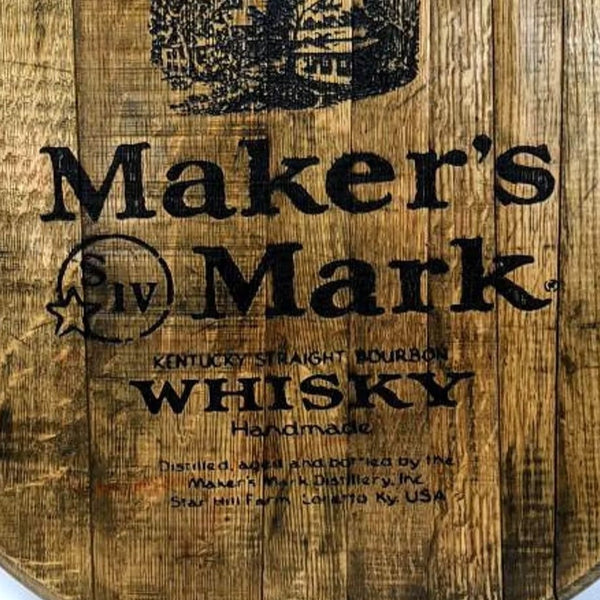 Maker's Mark Bourbon Barrel Top - Wall Hanging For the Man Cave Gambill Woodworking