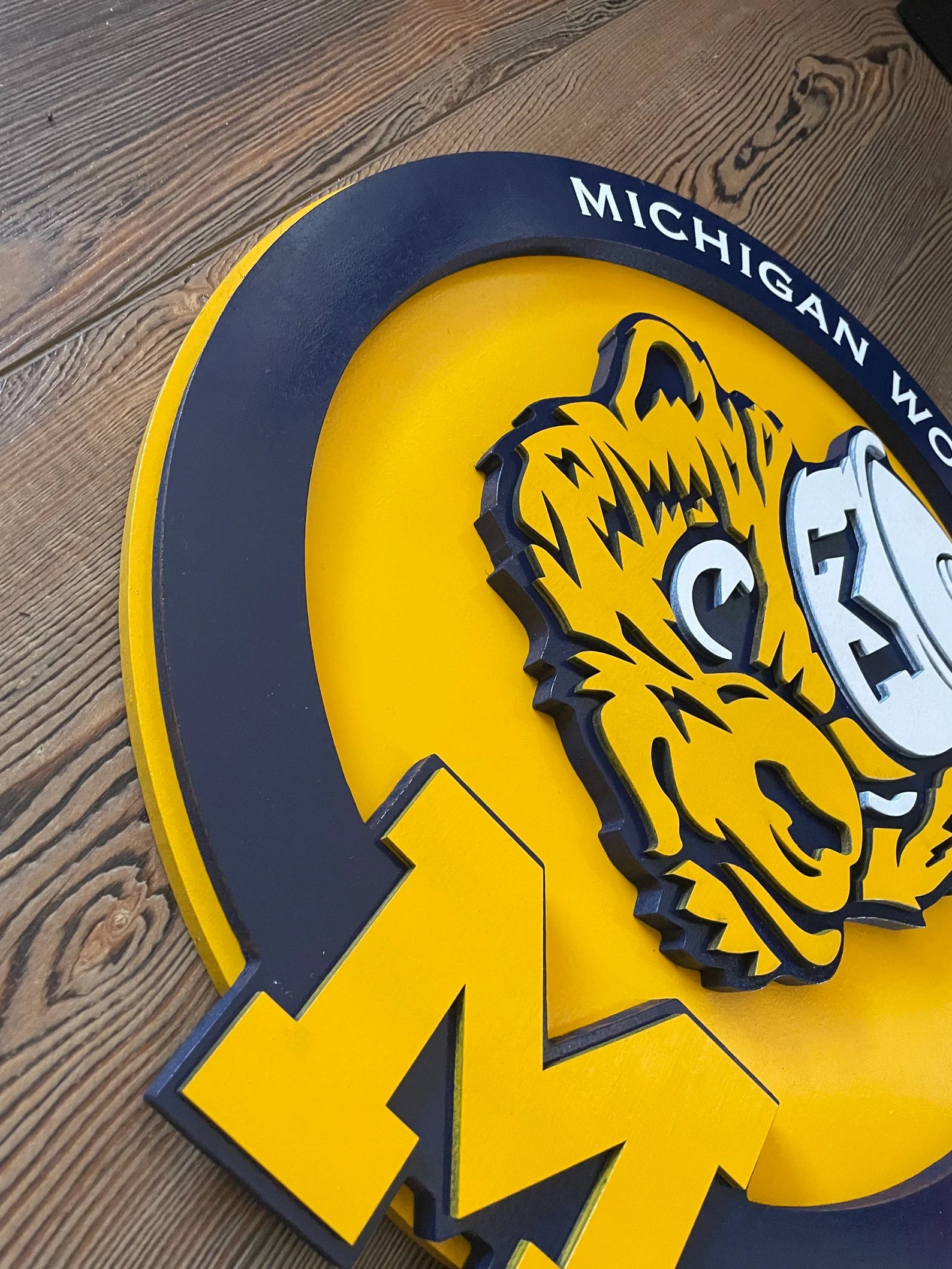 University of Michigan Wolverines - Layered Wood Sign For the Sports Lover Arizona Copper Beard