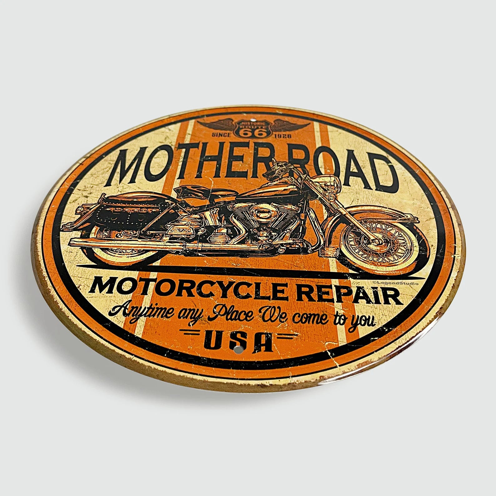 Mother Road Motorcycle Repair - Tin Metal Sign For the Gear Head Sign Box Co.