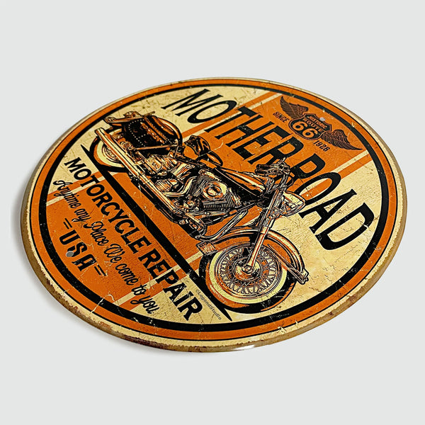 Mother Road Motorcycle Repair - Tin Metal Sign For the Gear Head Sign Box Co.
