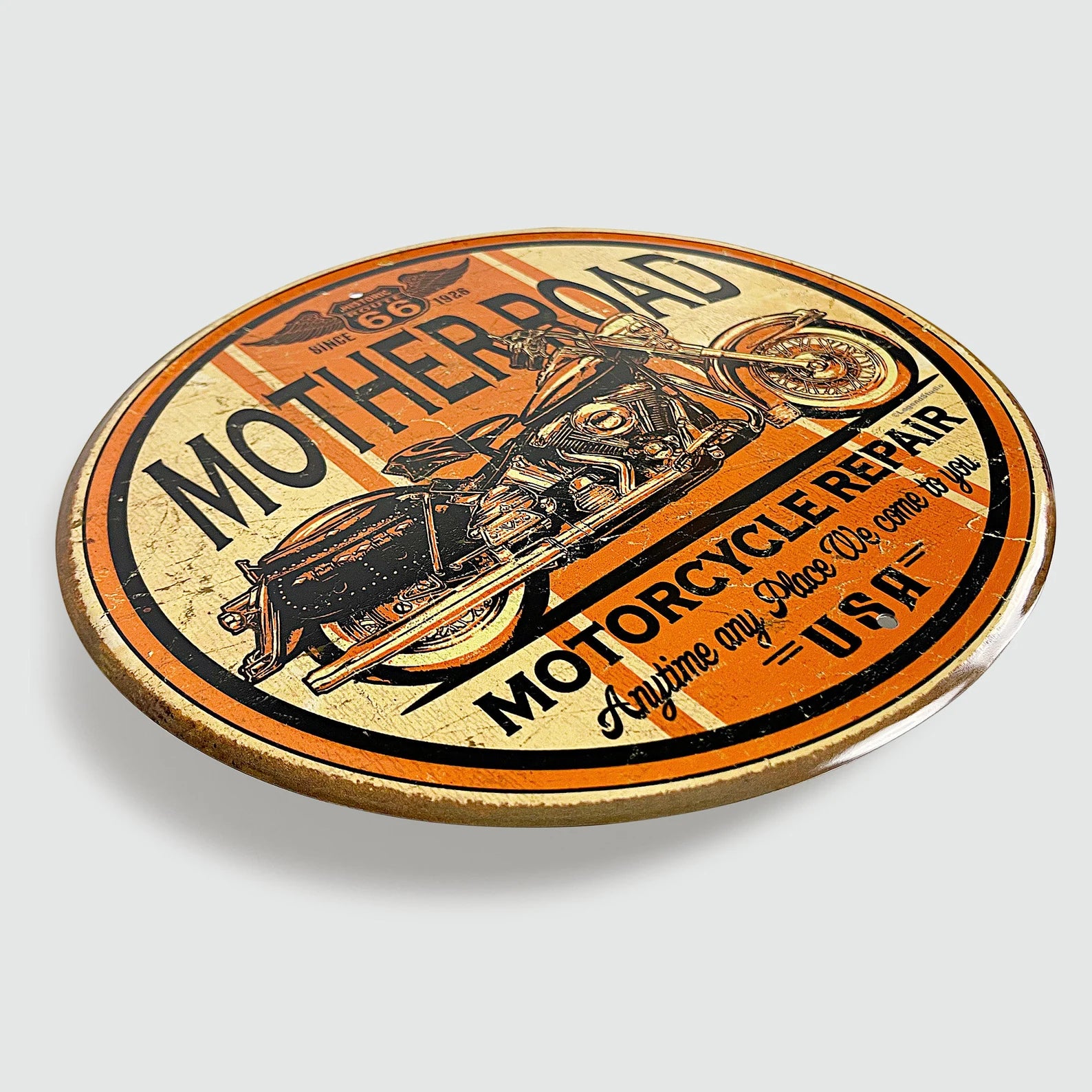 Mother Road Motorcycle Repair - Tin Metal Sign For the Gear Head Sign Box Co.