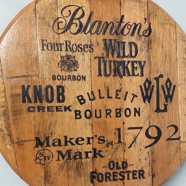 The World of Bourbon Barrel Top - Wall Hanging For the Man Cave Gambill Woodworking