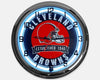 Cleveland Browns - Metal White Neon Clock For the Sports Lover Sign Box Co.