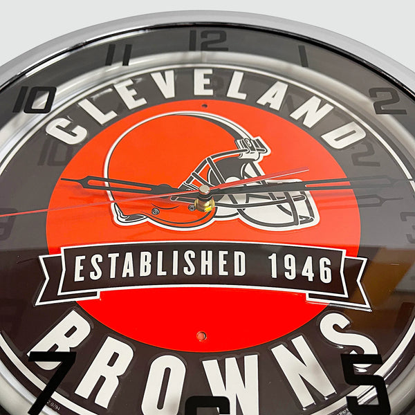 Cleveland Browns - Metal White Neon Clock For the Sports Lover Sign Box Co.