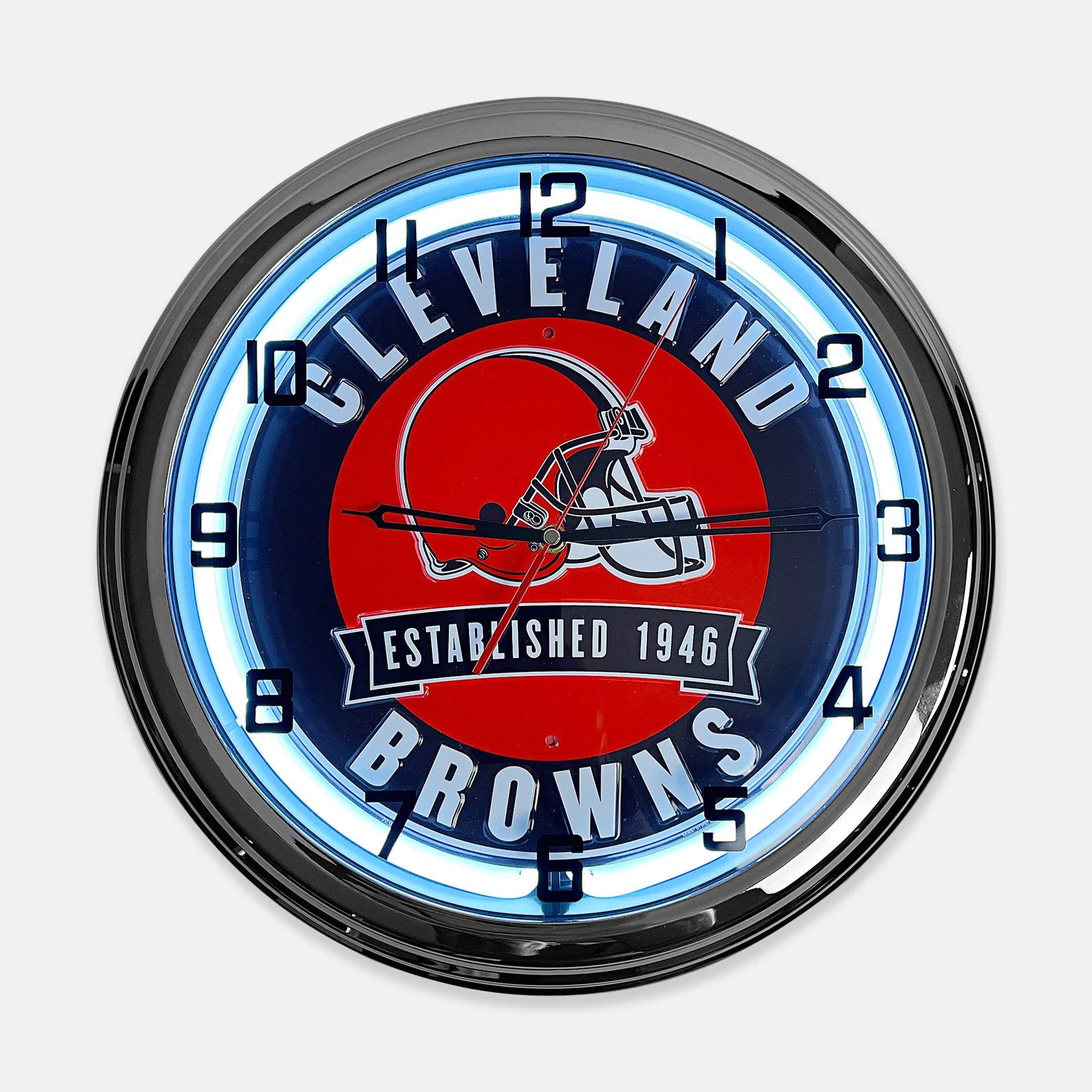 Cleveland Browns - Metal White Neon Clock For the Sports Lover Sign Box Co.
