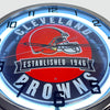 Cleveland Browns - Metal White Neon Clock For the Sports Lover Sign Box Co.