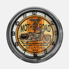 Mother Road Motorcycle Repair - Metal White Neon Clock For the Gear Head Sign Box Co.