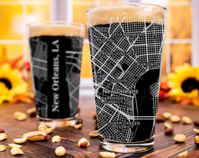 City Map Pint Glass - Top 50 US Cities