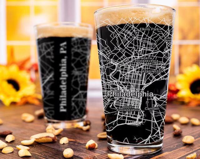 City Map Pint Glass - Top 50 US Cities