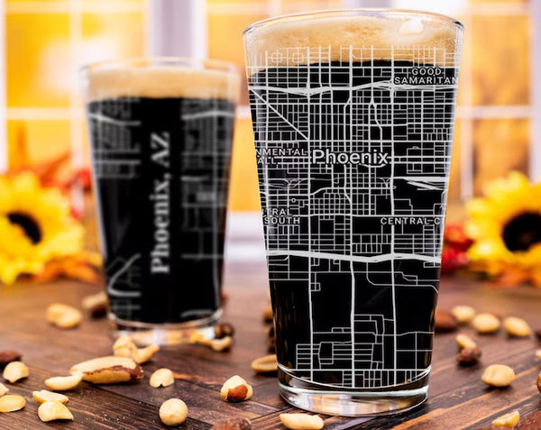City Map Pint Glass - Top 50 US Cities