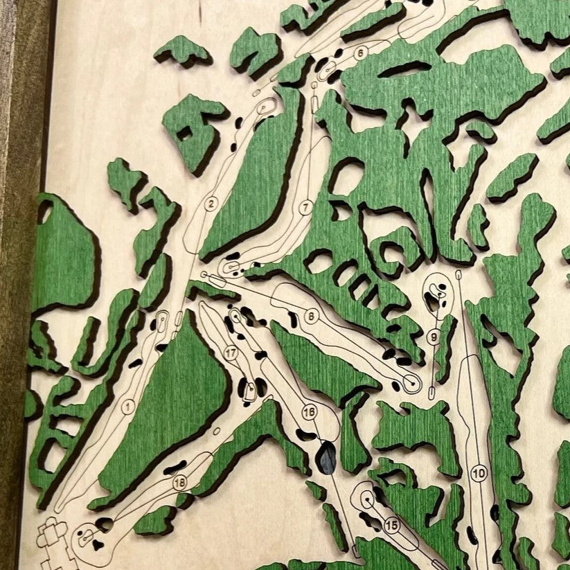Pinehurst No. 2 - Handmade Wood Course Map For the Sports Lover Bauer Gift Co.