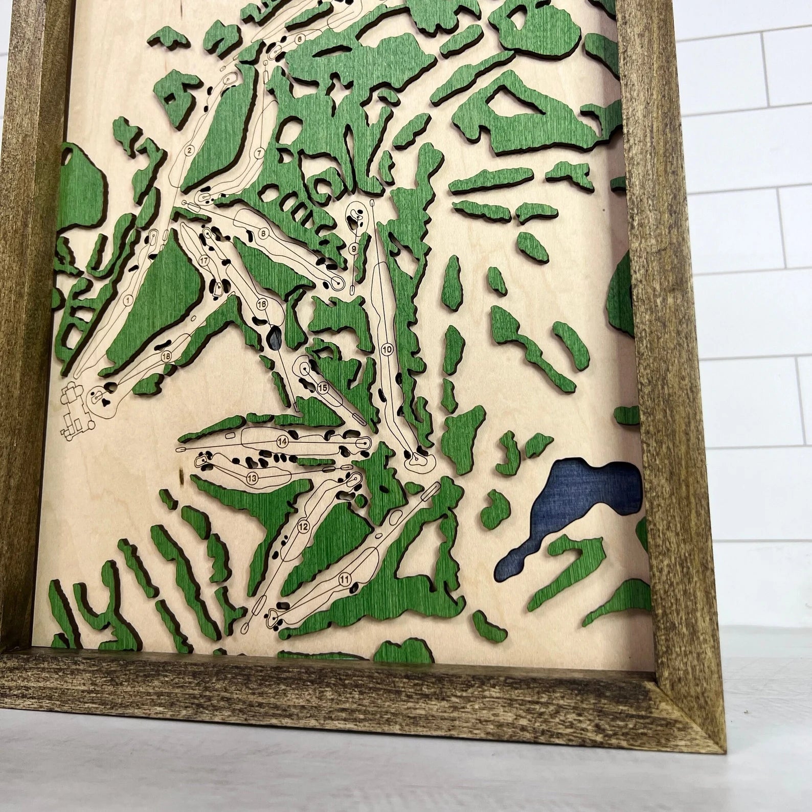 Pinehurst No. 2 - Handmade Wood Course Map For the Sports Lover Bauer Gift Co.