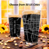 City Map Pint Glass - Top 50 US Cities For the Bar Hometown Gifts Choose a city...