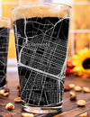 City Map Pint Glass - Top 50 US Cities For the Bar Hometown Gifts