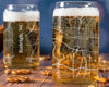City Map Beer Can Glass - Top 50 US Cities For the Bar Hometown Gifts Raleigh NC