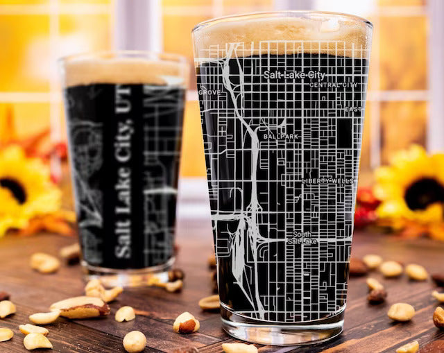 City Map Pint Glass - Top 50 US Cities