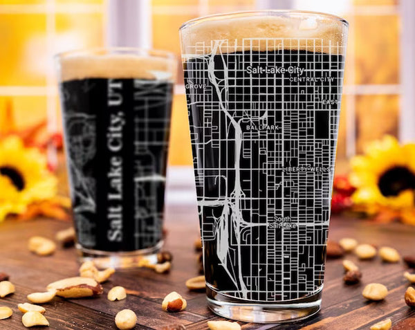 City Map Pint Glass - Top 50 US Cities