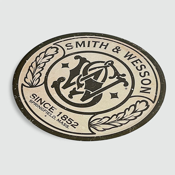 Smith & Wesson 'Since 1852' - Tin Metal Sign For the Man Cave Sign Box Co.