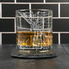 City Map Rocks Glass - Top 50 US Cities