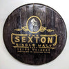 The Sexton Irish Whiskey Barrel Top - Wall Hanging For the Man Cave Gambill Woodworking