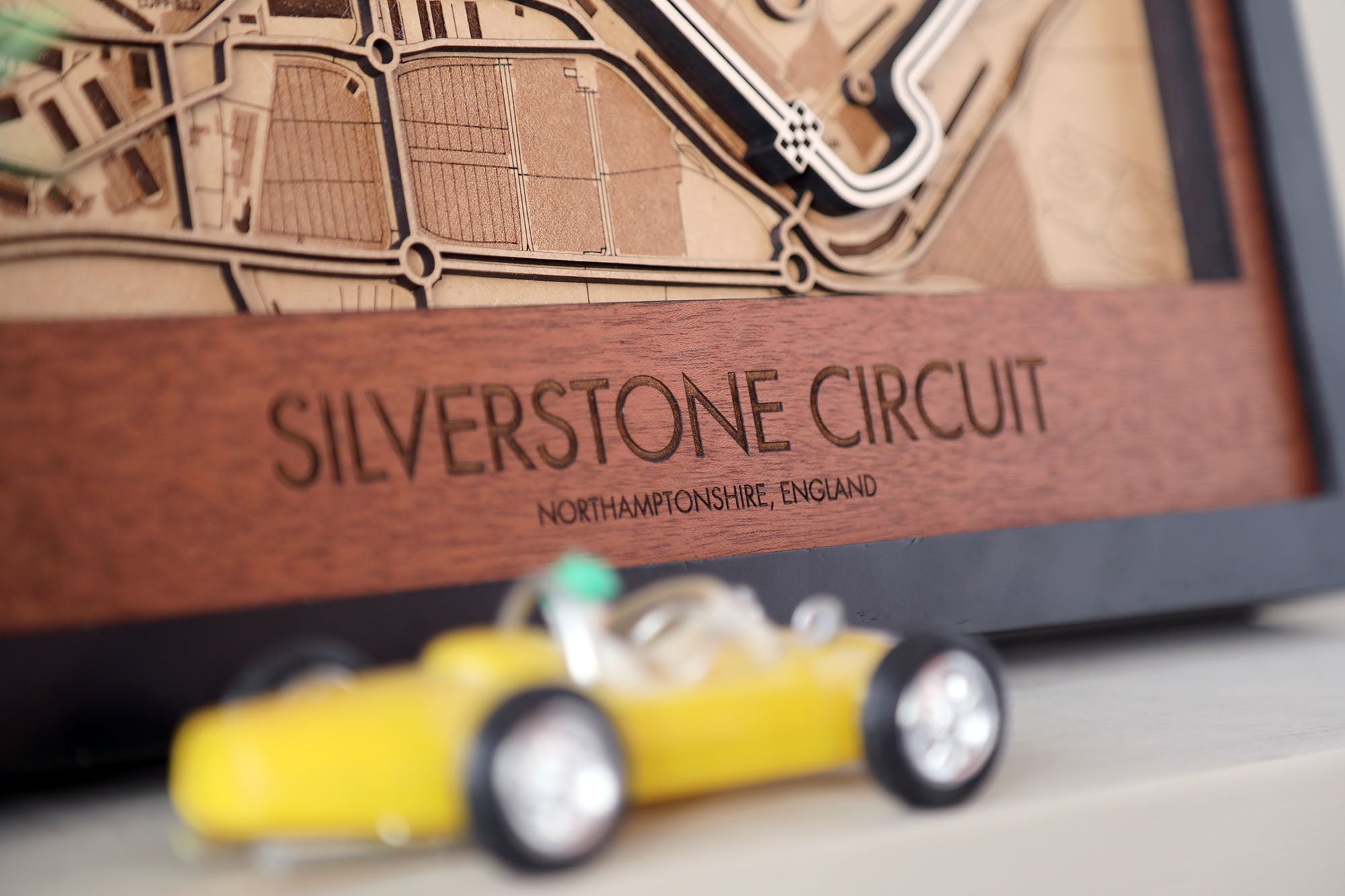 Silverstone Circuit - Formula 1 - 3D Wood Track Map For the Gear Head Karta Trek