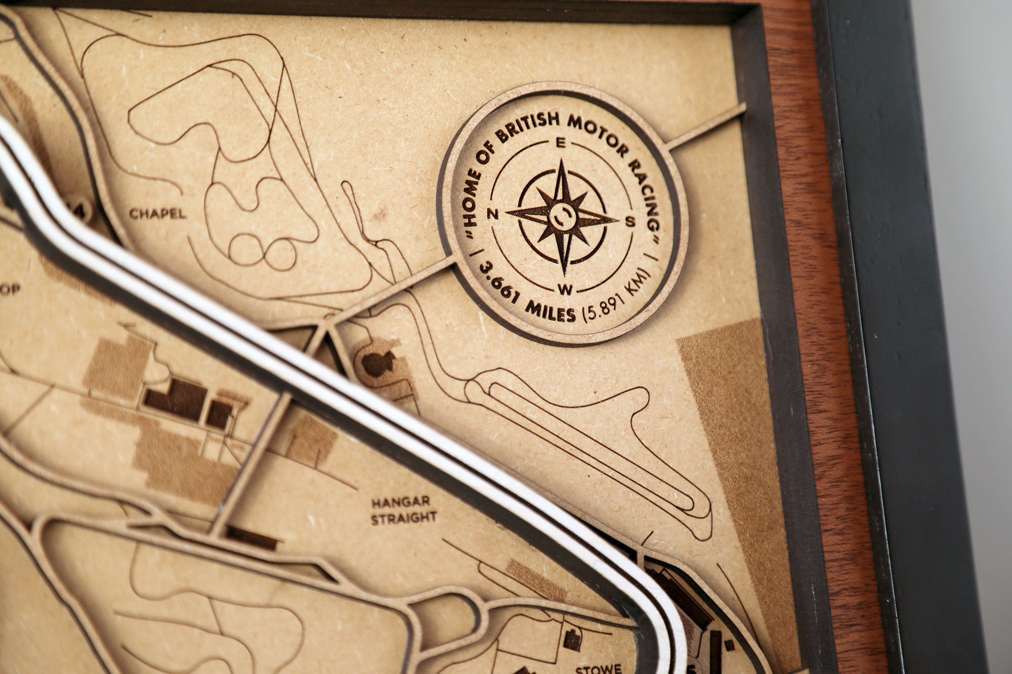 Silverstone Circuit - Formula 1 - 3D Wood Track Map For the Gear Head Karta Trek