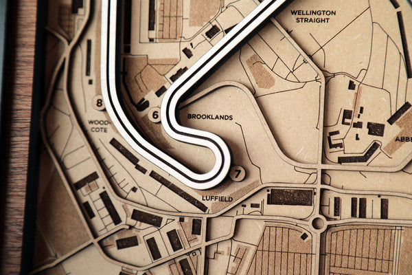 Silverstone Circuit - Formula 1 - 3D Wood Track Map For the Gear Head Karta Trek