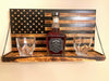 Whiskey Bottle Rack - Black and Burnt Wood For the Bar 13 Stripes