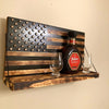 Whiskey Bottle Rack - Black and Burnt Wood For the Bar 13 Stripes