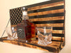 Whiskey Bottle Rack - Black and Burnt Wood For the Bar 13 Stripes