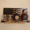 Whiskey Bottle Rack - Black and Burnt Wood For the Bar 13 Stripes