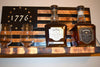 Whiskey Bottle Rack - 1776 Black and Burnt Wood For the Bar 13 Stripes