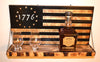 Whiskey Bottle Rack - 1776 Black and Burnt Wood For the Bar 13 Stripes