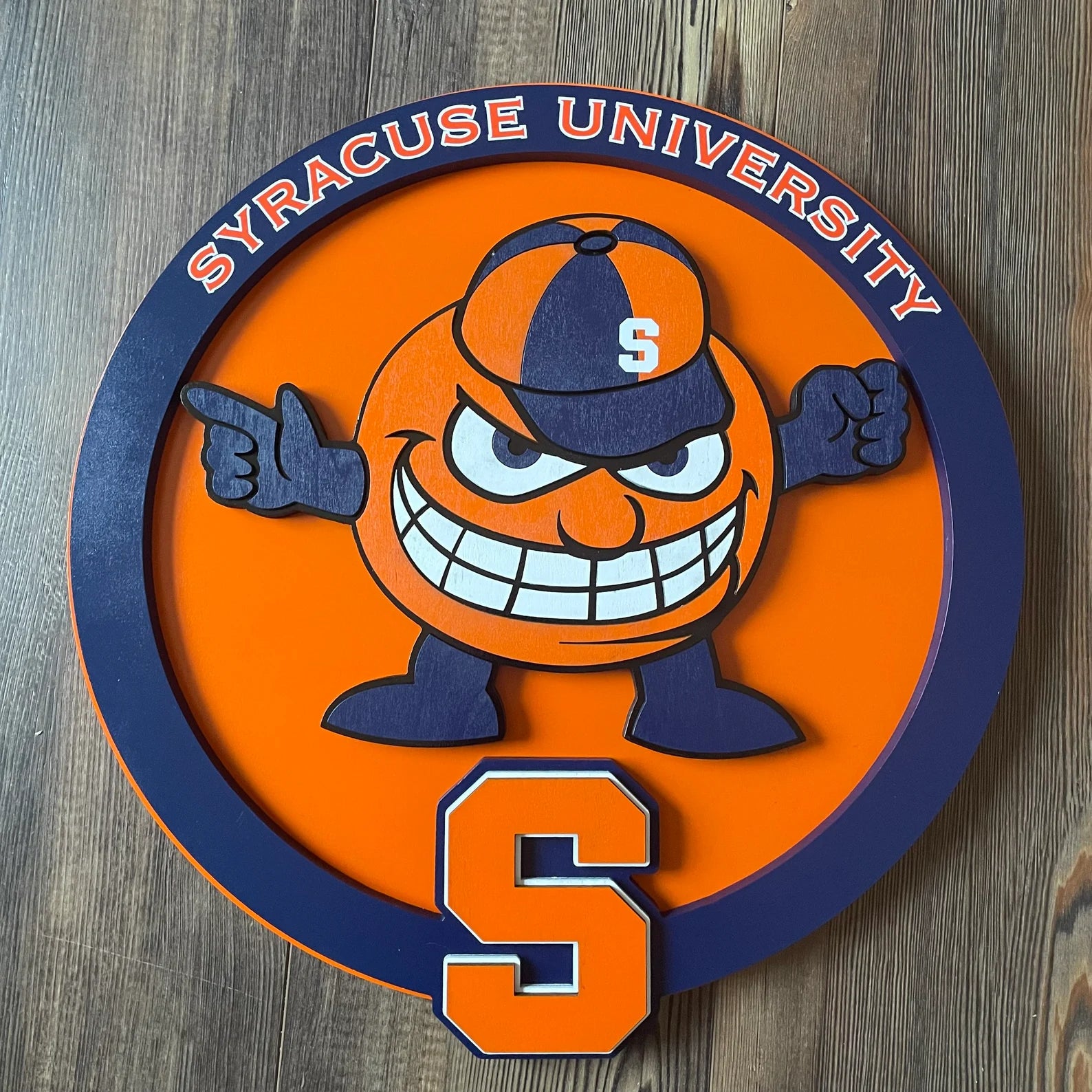 Syracuse University Orange - Layered Wood Sign For the Sports Lover Arizona Copper Beard