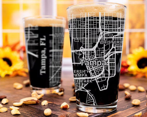 City Map Pint Glass - Top 50 US Cities