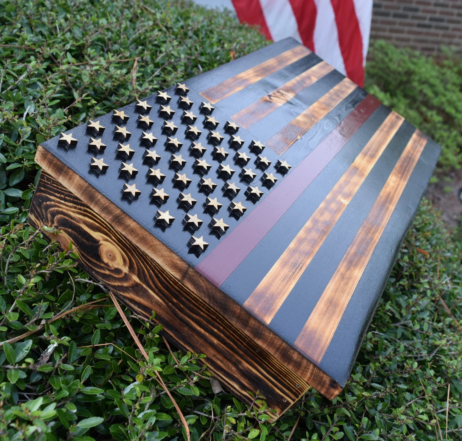 Thin Red Line American Flag Concealed Gun Case - With Magnetic Release For the Outdoorsman 13 Stripes