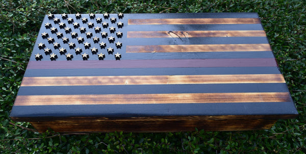 Thin Red Line American Flag Concealed Gun Case - With Magnetic Release For the Outdoorsman 13 Stripes