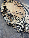 4 Foot Wide US Topo Map - Layered Wood Sign For the Man Cave Arizona Copper Beard