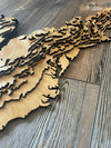 4 Foot Wide US Topo Map - Layered Wood Sign For the Man Cave Arizona Copper Beard